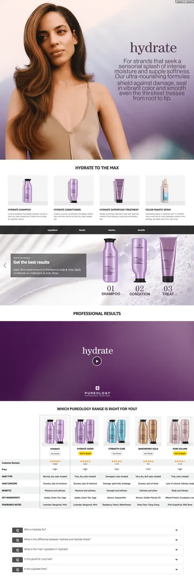 Premium A+ Content for Pureology Hydrate