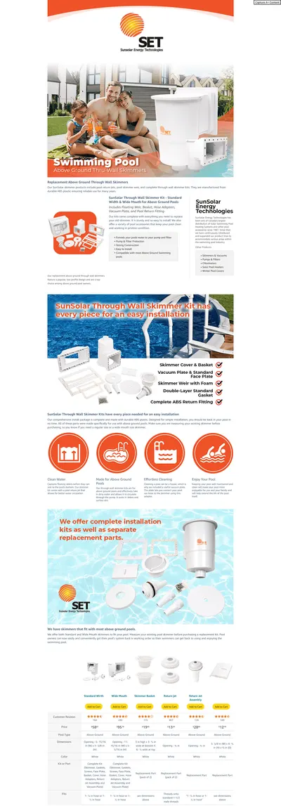 Premium A+ Content for Amazon.com : SunSolar Through Wall Skimmer Kit