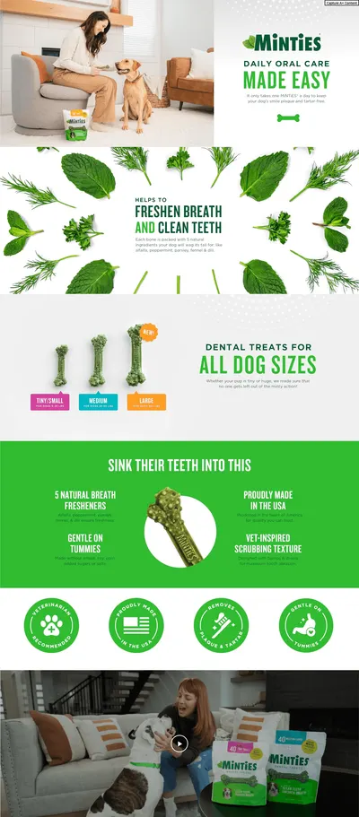 Premium A+ Content for Amazon.com : Minties Dental Chews for Dogs