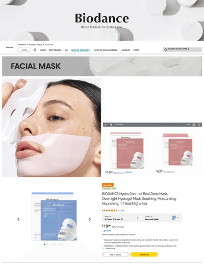 Brand Store for Amazon.com: BIODANCE: Facial mask