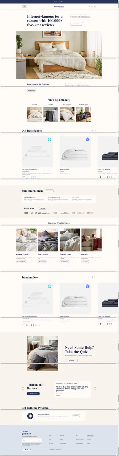 Amazon listing image for brooklinen.com