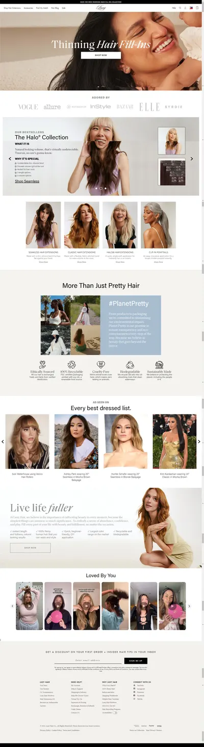 Amazon listing image for luxyhair.com