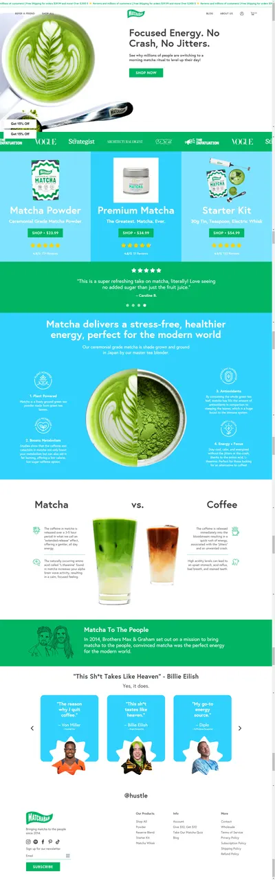 Amazon listing image for matchabar.co