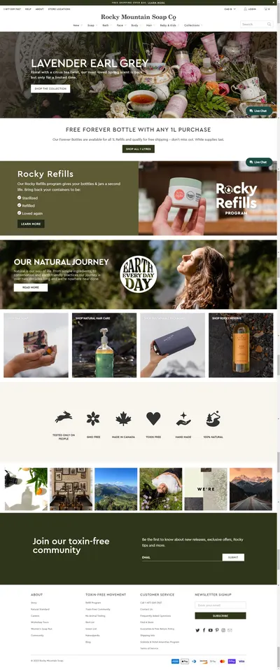 Amazon listing image for rockymountainsoap.com