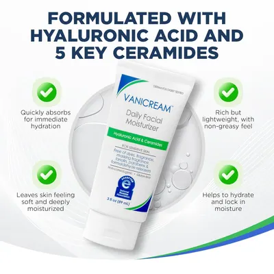 Secondary Images for Amazon.com: Vanicream Daily Facial Moisturizer With Ceramides and Hyaluronic Acid