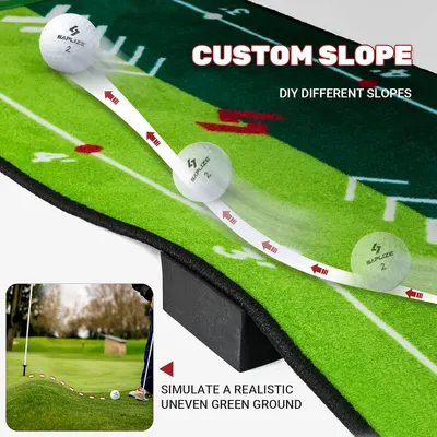 Secondary Images for Amazon.com : SAPLIZE Two-Speed Golf Practice Mat with Alignment Mirror