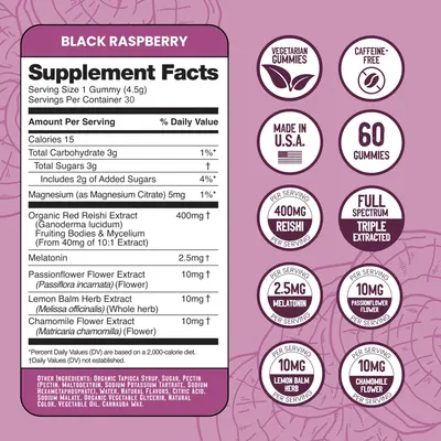 Secondary Images for Amazon.com: Troomy Sleep Reishi + Melatonin Great Tasting Mushroom Gummies