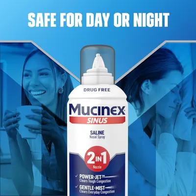 Secondary Images for Amazon.com: Mucinex Sinus Saline Nasal Spray & Sinus Rinse