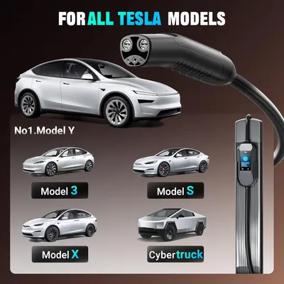 Secondary Images for Amazon.com: Tera 2025 New EV Charger for Tesla 40A 2.8" Largest Display ETL FCC Most…