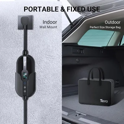 Secondary Images for Amazon.com: Tera Electric Vehicle Charger for Tesla: Level 1 & 2 J1772 32A 8A 110V 240V…
