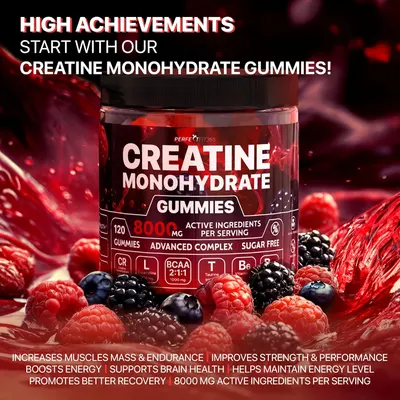 Secondary Images for Amazon.com: Creatine Monohydrate Gummies Complex 8000mg with L-Carnitine & Taurine