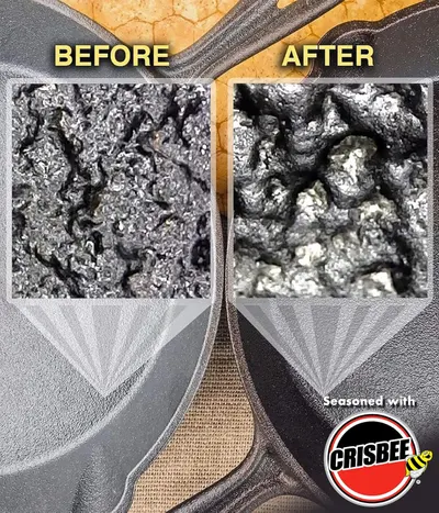 Visually demonstrates the cleaning power of the product by showing a before and after comparison.