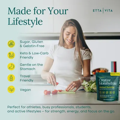 Secondary Images for Amazon.com: Sugar-Free Creatine Monohydrate Gummies 5gram per Serving