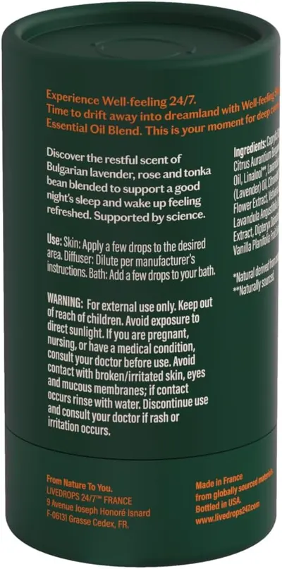 Secondary Images for Amazon.com: LIVEDROPS 24/7 Sleep Good Essential Oil Blend