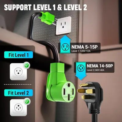 Secondary Images for Amazon.com: Tera 2025 New EV Charger for Tesla 40A 2.8" Largest Display ETL FCC Most…