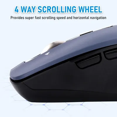 Highlights the product's 4-way scrolling wheel feature for fast scrolling and horizontal navigation.