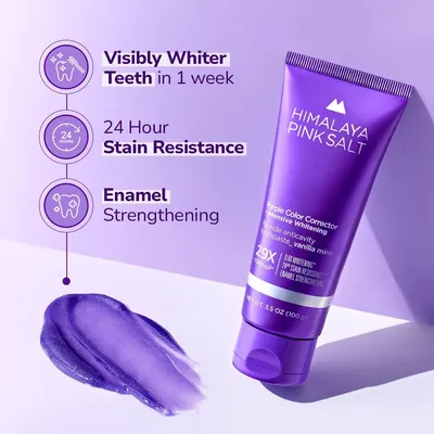 Secondary Images for Amazon.com: HIMALAYA PINKSALT Purple Whitening Toothpaste