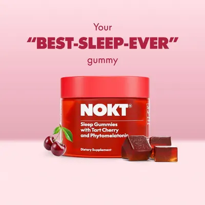 Highlights the product's key ingredients and benefit of promoting better sleep.