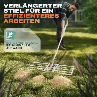 Secondary Images for Der handliche Rasen Rakel Edelstahl (75x35 cm) von Fairmo [für sattgrünen Rasen]