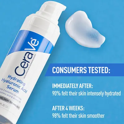 Secondary Images for Amazon.com: Cerave Hyaluronic Acid Serum for Face with Vitamin B5 and Ceramides