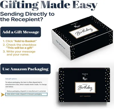 Explains the steps for adding a gift message and choosing packaging options when sending the product as a gift.