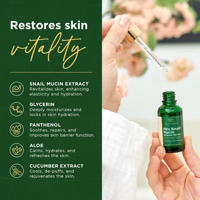 Secondary Images for Amazon.com: Tree of Life Beauty 99% Snail Mucin Serum