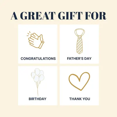 Suggests the product can be given as a gift for various occasions like Father's Day, birthdays, congratulations, or as a thank you present.