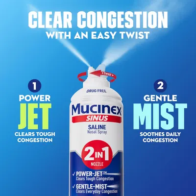 Secondary Images for Amazon.com: Mucinex Sinus Saline Nasal Spray & Sinus Rinse
