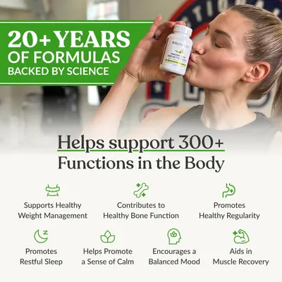 Highlights the product's multiple health benefits and long-standing scientific credibility to build trust and demonstrate value.
