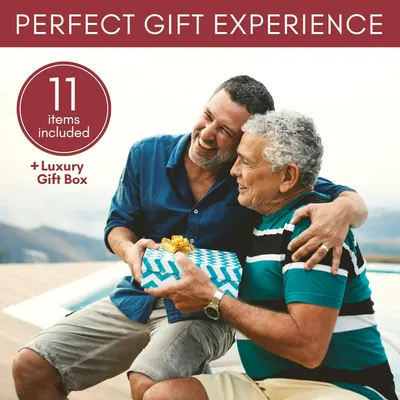 Highlights that the product comes with a premium gift box and multiple items, making it an appealing gift option.