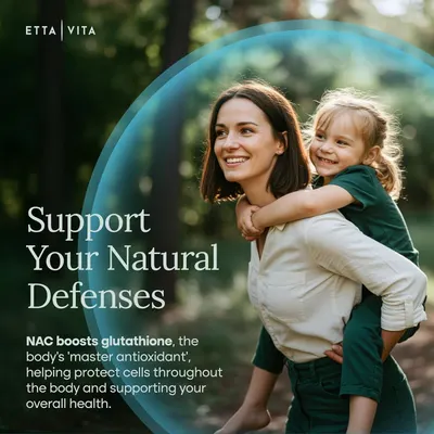 Highlights the product's ability to boost glutathione, promoting overall health and cellular protection.