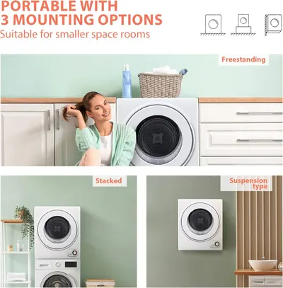 Demonstrates the different mounting options and use cases for the product in smaller space rooms.