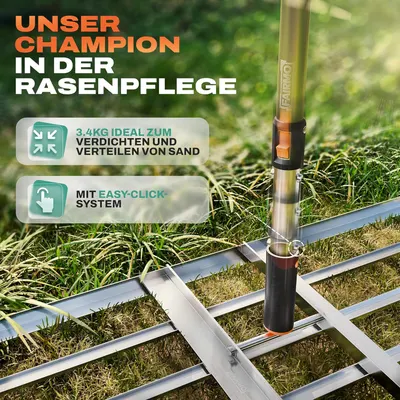 Secondary Images for Der handliche Rasen Rakel Edelstahl (75x35 cm) von Fairmo [für sattgrünen Rasen]