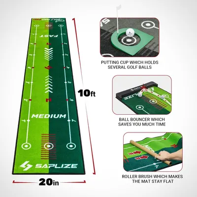 Secondary Images for Amazon.com : SAPLIZE Two-Speed Golf Practice Mat with Alignment Mirror