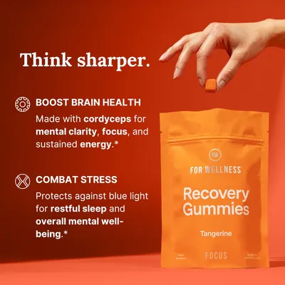 Highlights multiple benefits of the product, including improved mental focus, sustained energy, better sleep quality, and overall mental wellness.