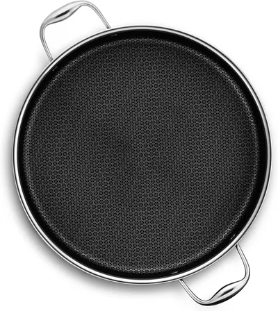 Secondary Images for HexClad Hybrid Nonstick 7-Quart Sauté Pan with Tempered Glass Lid
