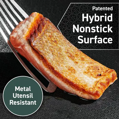 Secondary Images for HexClad Hybrid Nonstick 7-Quart Sauté Pan with Tempered Glass Lid