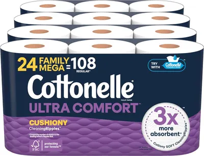 Secondary Images for Cottonelle Ultra Comfort Toilet Paper with Cushiony CleaningRipples Texture