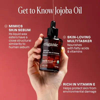 Secondary Images for Cliganic Organic Jojoba Oil 16oz with Pump
