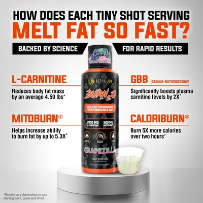 Secondary Images for ALPHA LION Burn2O L-Carnitine Liquid 2000mg