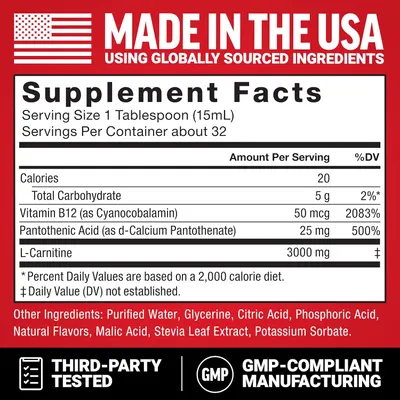 Secondary Images for Force Factor L-Carnitine Liquid 3000mg