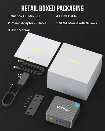 Secondary Images for GMKtec Mini PC Intel N150 (Turbo 3.6GHz) 16GB DDR4 1TB PCIe M.2 NVMe SSD