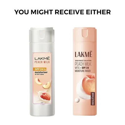 Secondary Images for LAKMÉ Peach Milk Ceramide Lotion Moisturizer with SPF 24 & Hyaluronic for Intense…