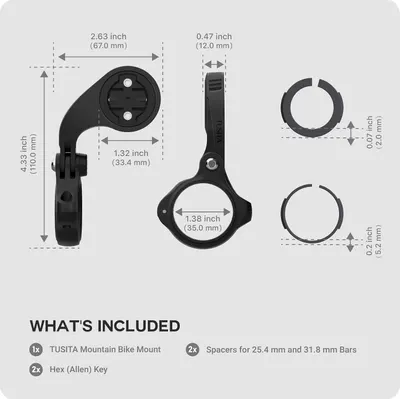 Secondary Images for TUSITA 010-12563-02 Edge Mountain Bike Mount Compatible with Garmin Bike GPS Computer