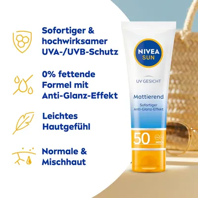 Secondary Images for NIVEA SUN UV Face Mattifying Sun Protection SPF 50 (50 ml)