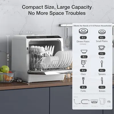Secondary Images for BLITZHOME Portable Dishwasher Countertop