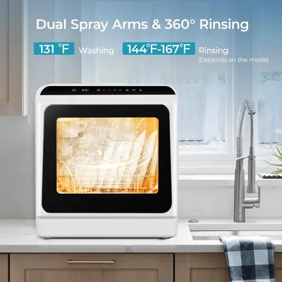 Secondary Images for EUHOMY Mini Portable Dishwasher Countertop Compact Dishwashers