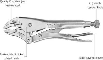 Secondary Images for Amazon Basics 5-Piece CR-V Locking Pliers and Wire Cutters Set with Carrying Case