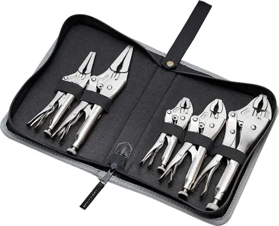 Secondary Images for Amazon Basics 5-Piece CR-V Locking Pliers and Wire Cutters Set with Carrying Case