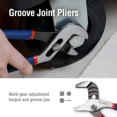 Secondary Images for WORKPRO Large Pliers & Wrench Set 6-Piece (10" Water Pump